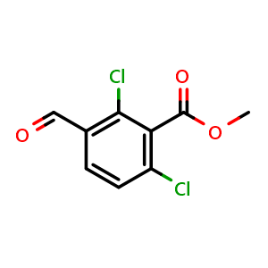 Chemical structure of Methyl 2,6-dichloro-3-formylbenzoate , CAS 311348-58-0, AChemBlock X180817