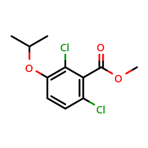 Chemical structure of Methyl 2,6-dichloro-3-isopropoxybenzoate , CAS 2734774-56-0, AChemBlock X180818