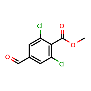 Chemical structure of Methyl 2,6-dichloro-4-formylbenzoate , CAS 1098620-10-0, AChemBlock X180820