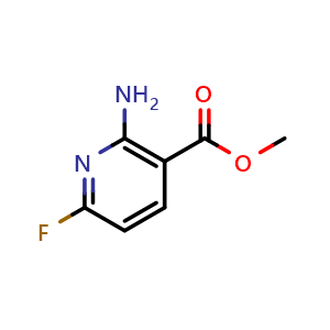 Chemical structure of methyl 2-amino-6-fluoropyridine-3-carboxylate , CAS 86724-85-8, AChemBlock X180827