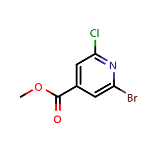 Chemical structure of Methyl 2-bromo-6-chloroisonicotinate , CAS 1206250-22-7, AChemBlock X180843