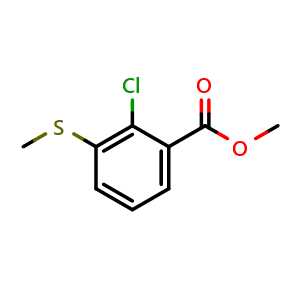 Chemical structure of Methyl 2-chloro-3-(methylthio)benzoate , CAS 1823024-89-0, AChemBlock X180844