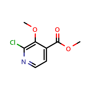 Chemical structure of Methyl 2-chloro-3-methoxyisonicotinate , CAS 1214387-44-6, AChemBlock X180846