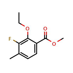 Chemical structure of Methyl 2-ethoxy-3-fluoro-4-methylbenzoate , CAS 2386736-91-8, AChemBlock X180861