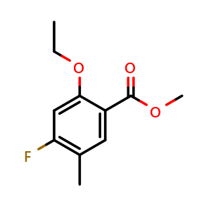 Chemical structure of Methyl 2-ethoxy-4-fluoro-5-methylbenzoate , CAS 2383042-17-7, AChemBlock X180863