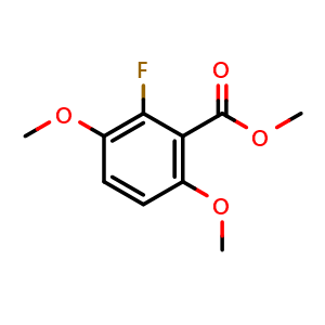 Chemical structure of Methyl 2-fluoro-3,6-dimethoxybenzoate , CAS 1806390-94-2, AChemBlock X180872