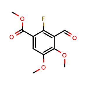 Chemical structure of Methyl 2-fluoro-3-formyl-4,5-dimethoxybenzoate , CAS 2757730-37-1, AChemBlock X180873