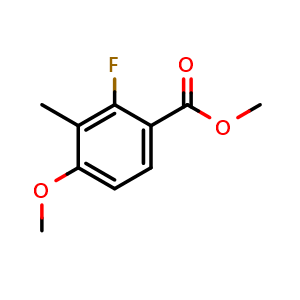 Chemical structure of Methyl 2-fluoro-4-methoxy-3-methylbenzoate , CAS 2384056-64-6, AChemBlock X180884