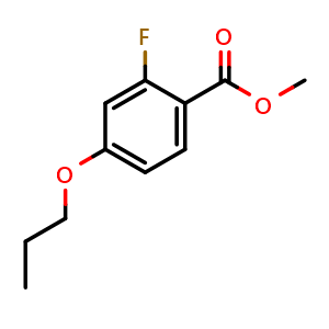 Chemical structure of Methyl 2-fluoro-4-propoxybenzoate , CAS 1330750-41-8, AChemBlock X180887