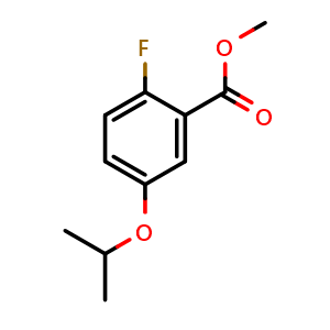 Chemical structure of Methyl 2-fluoro-5-isopropoxybenzoate , CAS 2211942-83-3, AChemBlock X180891