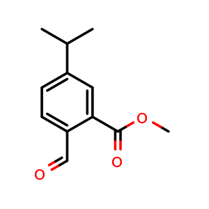 Chemical structure of Methyl 2-formyl-5-isopropylbenzoate , CAS 2624417-55-4, AChemBlock X180896