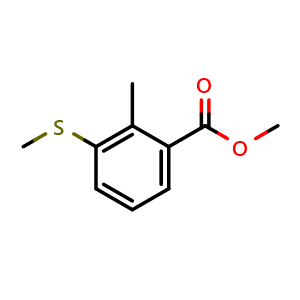 Chemical structure of Methyl 2-methyl-3-(methylthio)benzoate , CAS 1149388-18-0, AChemBlock X180906