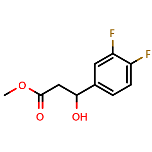 Chemical structure of Methyl 3-(3,4-difluorophenyl)-3-hydroxypropanoate , CAS 2229191-86-8, AChemBlock X180914