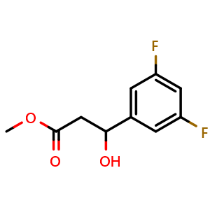 Chemical structure of Methyl 3-(3,5-difluorophenyl)-3-hydroxypropanoate , CAS 2228984-93-6, AChemBlock X180915