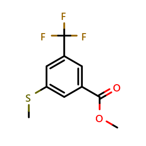 Chemical structure of Methyl 3-(methylthio)-5-(trifluoromethyl)benzoate , CAS 1823311-77-8, AChemBlock X180926