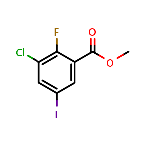 Chemical structure of Methyl 3-chloro-2-fluoro-5-iodobenzoate , CAS 1537505-56-8, AChemBlock X180973
