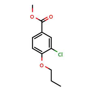 Chemical structure of methyl 3-chloro-4-propoxybenzoate , CAS 1034690-38-4, AChemBlock X180976