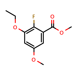 Chemical structure of Methyl 3-ethoxy-2-fluoro-5-methoxybenzoate , CAS 2384923-23-1, AChemBlock X180981