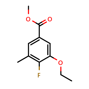 Chemical structure of Methyl 3-ethoxy-4-fluoro-5-methylbenzoate , CAS 2387313-13-3, AChemBlock X180984