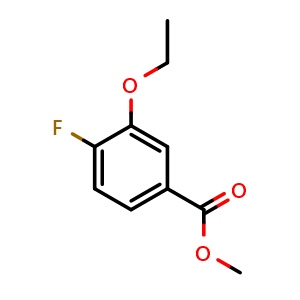 Chemical structure of Methyl 3-ethoxy-4-fluorobenzoate , CAS 1379078-72-4, AChemBlock X180985