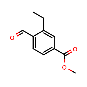 Chemical structure of Methyl 3-ethyl-4-formylbenzoate , CAS 2764729-18-0, AChemBlock X180990