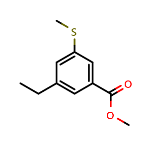 Chemical structure of Methyl 3-ethyl-5-(methylthio)benzoate , CAS 1824434-97-0, AChemBlock X180991