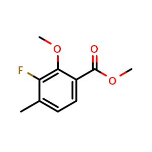Chemical structure of methyl 3-fluoro-2-methoxy-4-methylbenzoate , CAS 2116892-25-0, AChemBlock X180997