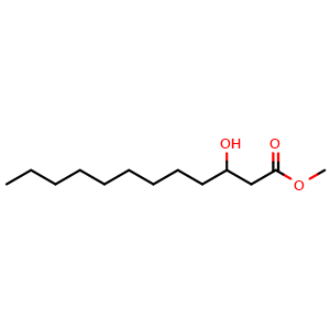 Chemical structure of Methyl 3-hydroxydodecanoate , CAS 14919-24-5, AChemBlock X181014