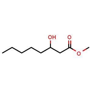 Chemical structure of Methyl 3-hydroxyoctanoate , CAS 7367-87-5, AChemBlock X181017
