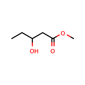 Chemical structure of Methyl 3-hydroxypentanoate , CAS 56009-31-5, AChemBlock X181018