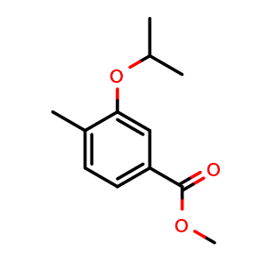 Chemical structure of Methyl 3-isopropoxy-4-methylbenzoate , CAS 865138-66-5, AChemBlock X181021