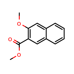 Chemical structure of Methyl 3-methoxy-2-naphthoate , CAS 13041-60-6, AChemBlock X181027