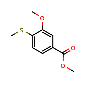 Chemical structure of Methyl 3-methoxy-4-(methylthio)benzoate , CAS 1378864-70-0, AChemBlock X181028