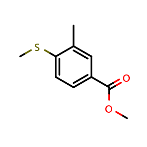 Chemical structure of Methyl 3-methyl-4-(methylthio)benzoate , CAS 1346498-75-6, AChemBlock X181029