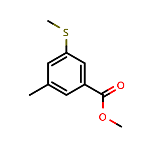 Chemical structure of Methyl 3-methyl-5-(methylthio)benzoate , CAS 1822631-53-7, AChemBlock X181030