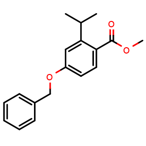 Chemical structure of Methyl 4-(benzyloxy)-2-isopropylbenzoate , CAS 2572711-00-1, AChemBlock X181036