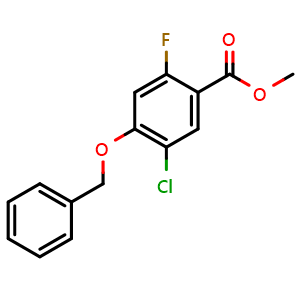 Chemical structure of methyl 4-(benzyloxy)-5-chloro-2-fluorobenzoate , CAS 2386804-97-1, AChemBlock X181042