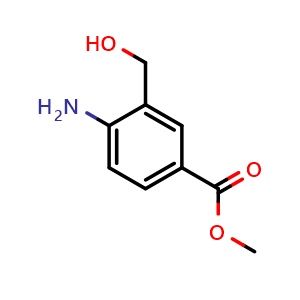 Chemical structure of Methyl 4-amino-3-(hydroxymethyl)benzoate , CAS 76143-02-7, AChemBlock X181055