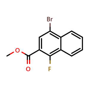 Chemical structure of Methyl 4-bromo-1-fluoro-2-naphthoate , CAS 1802154-59-1, AChemBlock X181058