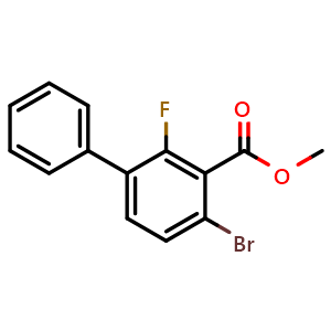 Chemical structure of Methyl 4-bromo-2-fluoro-[1,1'-biphenyl]-3-carboxylate , CAS 2734777-88-7, AChemBlock X181065