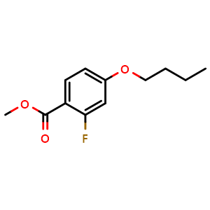 Chemical structure of Methyl 4-butoxy-2-fluorobenzoate , CAS 2807443-62-3, AChemBlock X181072