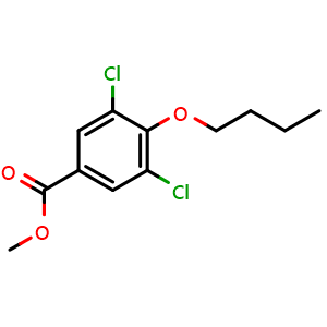 Chemical structure of Methyl 4-butoxy-3,5-dichlorobenzoate , CAS 1454610-39-9, AChemBlock X181073