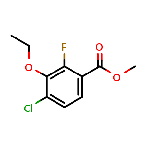 Chemical structure of Methyl 4-chloro-3-ethoxy-2-fluorobenzoate , CAS 2384635-33-8, AChemBlock X181086