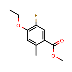 Chemical structure of Methyl 4-ethoxy-5-fluoro-2-methylbenzoate , CAS 2384633-26-3, AChemBlock X181096