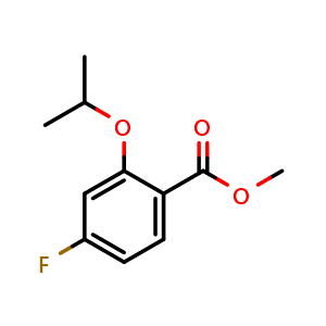 Chemical structure of Methyl 4-fluoro-2-isopropoxybenzoate , CAS 1394970-88-7, AChemBlock X181098