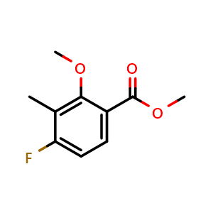 Chemical structure of Methyl 4-fluoro-2-methoxy-3-methylbenzoate , CAS 2112758-14-0, AChemBlock X181099