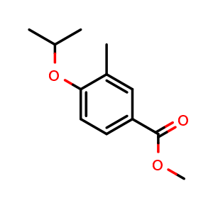 Chemical structure of Methyl 4-isopropoxy-3-methylbenzoate , CAS 864178-56-3, AChemBlock X181112