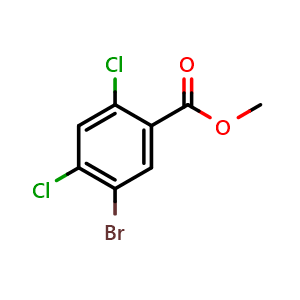 Chemical structure of methyl 5-bromo-2,4-dichlorobenzoate , CAS 1305712-91-7, AChemBlock X181134
