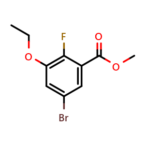 Chemical structure of Methyl 5-bromo-3-ethoxy-2-fluorobenzoate , CAS 1801516-12-0, AChemBlock X181143