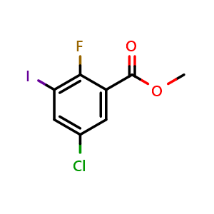 Chemical structure of Methyl 5-chloro-2-fluoro-3-iodobenzoate , CAS 1519231-19-6, AChemBlock X181149